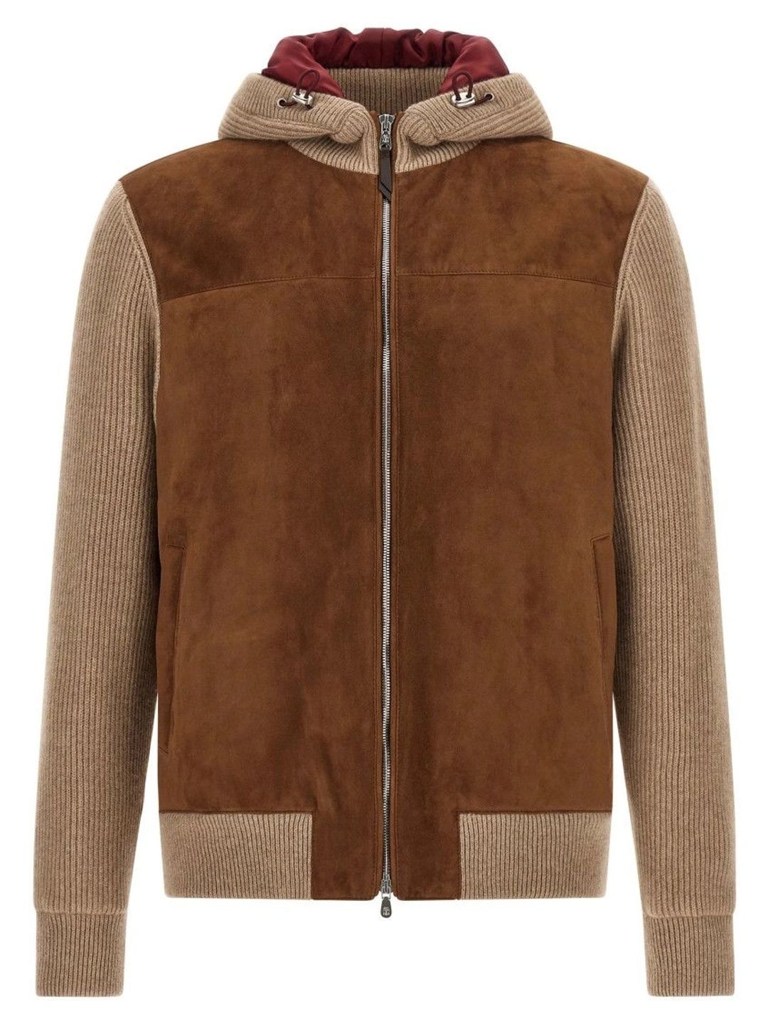 Brunello Cucinelli Men Colourblocked Leather Bomber Jacket-picture-34