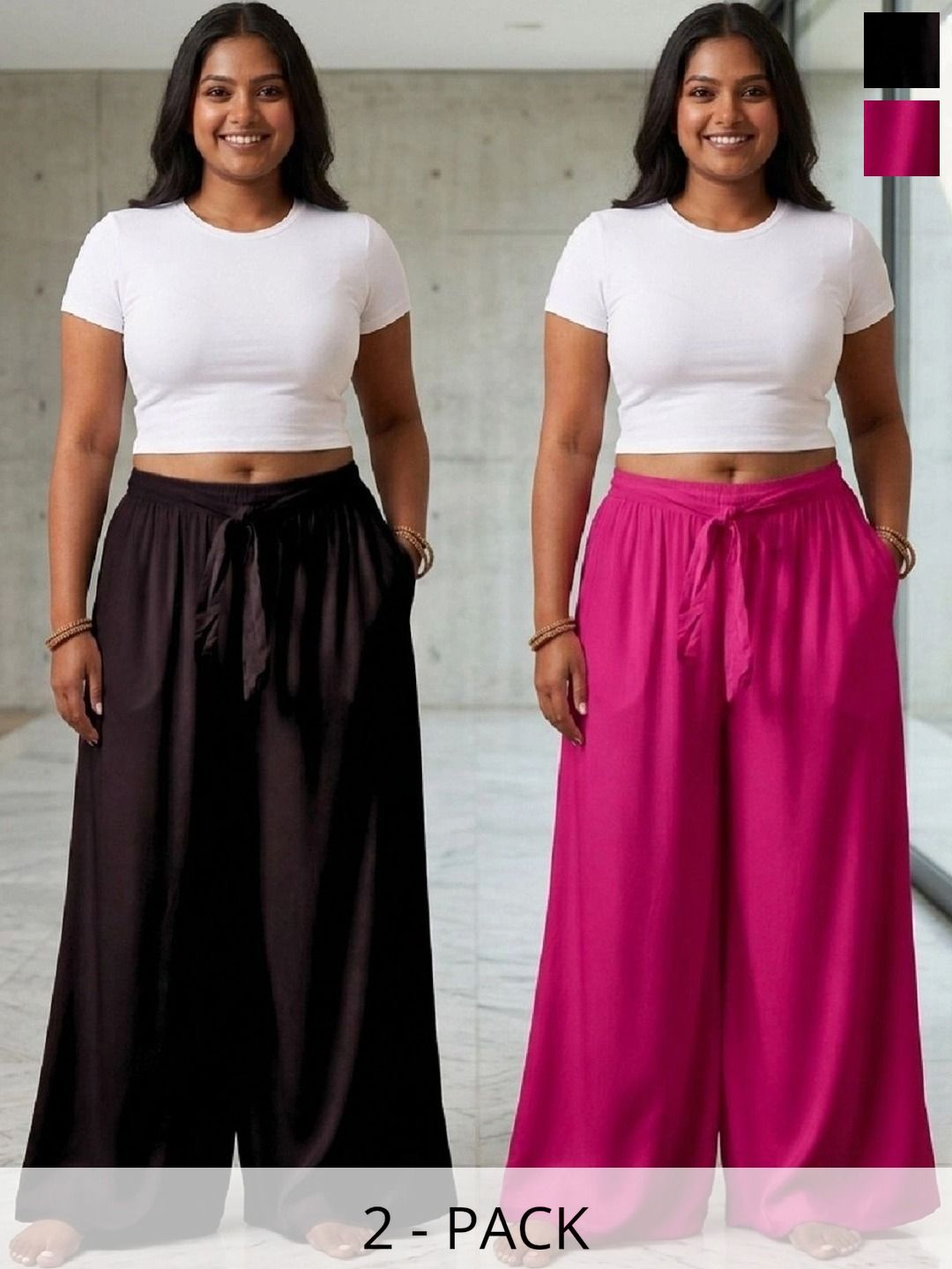 Oneira Women 2 Knitted Palazzos-picture-25