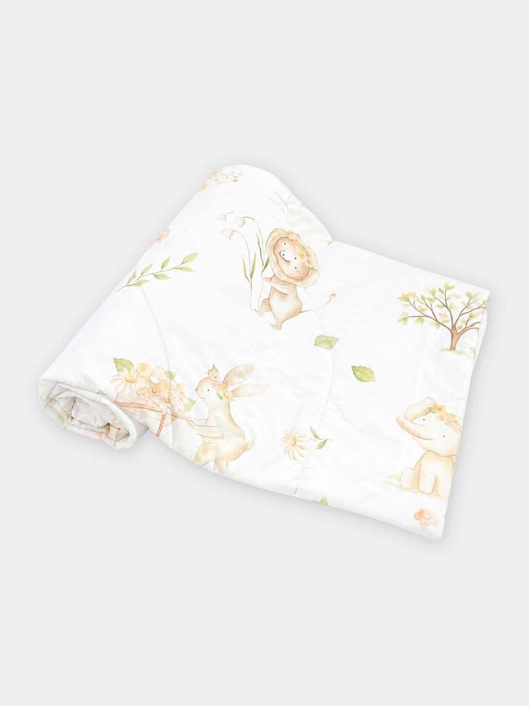 MiArcus Cream-Coloured & Green Mild Winter 110 GSM Blanket-image-37
