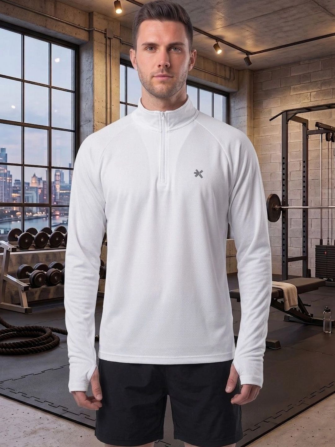 HRX by Hrithik Roshan Men Brand Logo High Neck T-shirt-picture-47