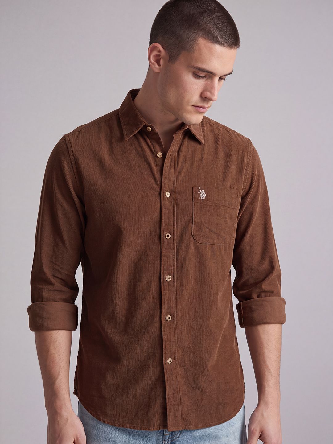 U.S. Polo Assn. Denim Co. Corduroy Pure Cotton Casual Shirt-picture-31