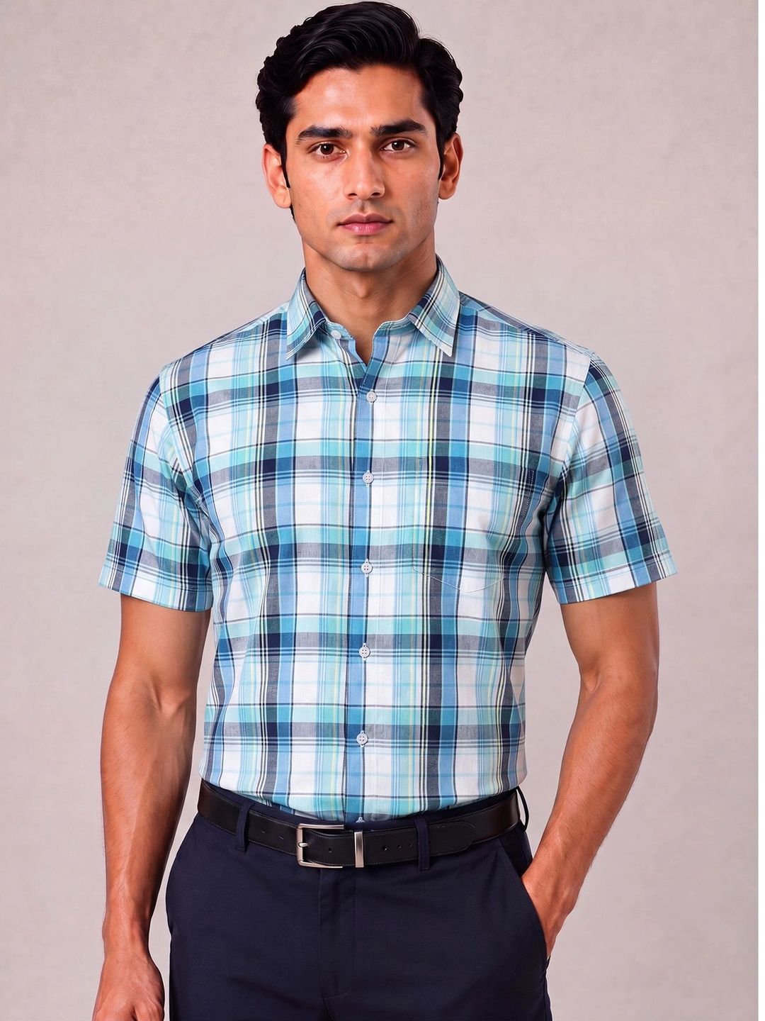 ACCOX Men Comfort Checked Casual Shirt-picture-30