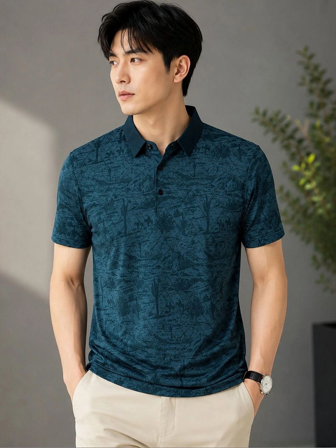 Mast & Harbour Men Printed Polo Collar T-shirt-picture-17