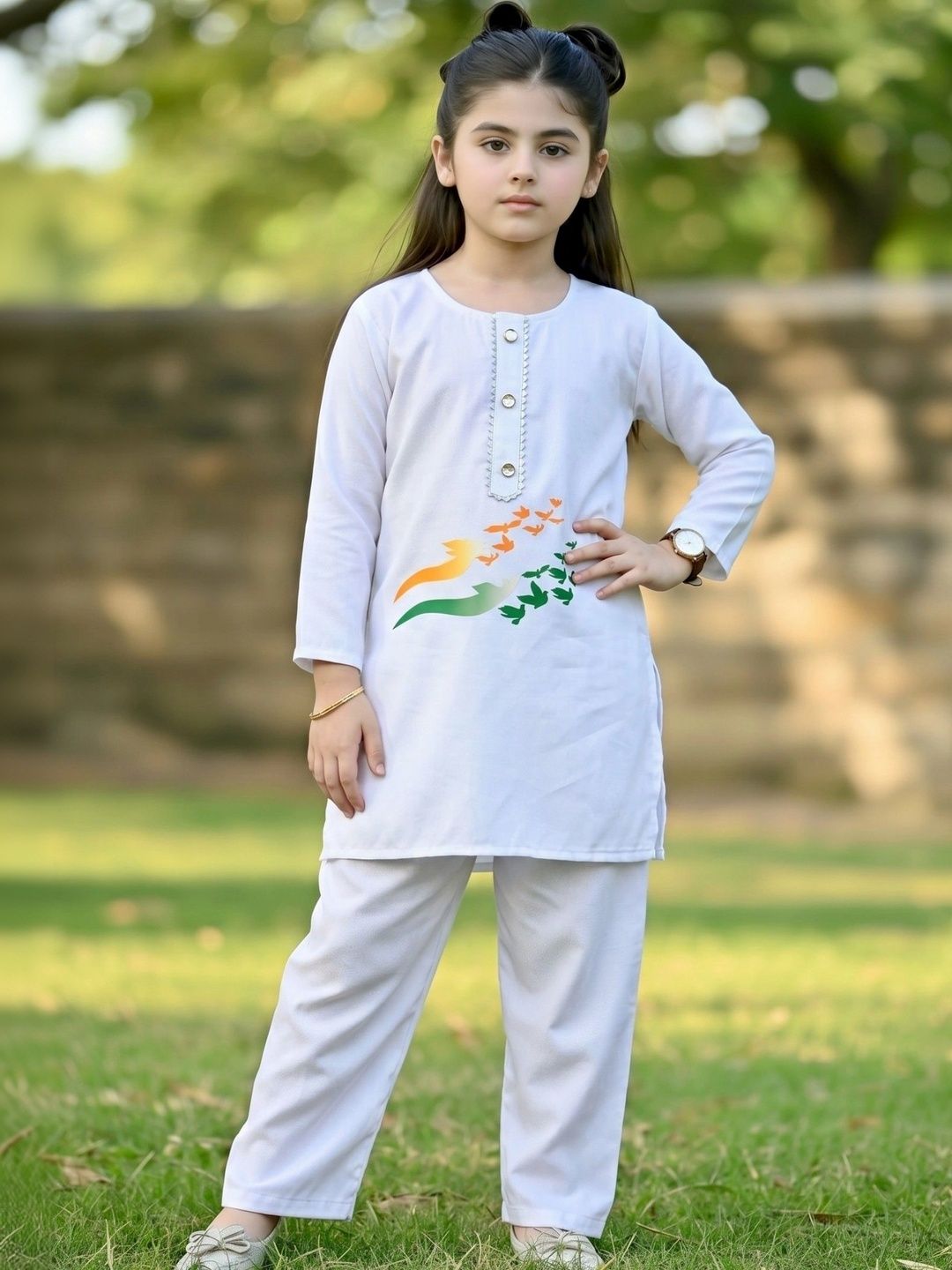 KALINI Girls Ethnic Motifs Printed Regular Kurta with Trousers-picture-21
