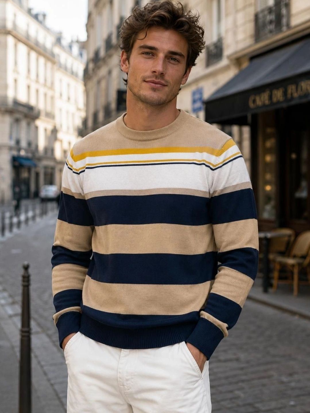 Moda Rapido Men Striped Woollen Pullover-picture-18