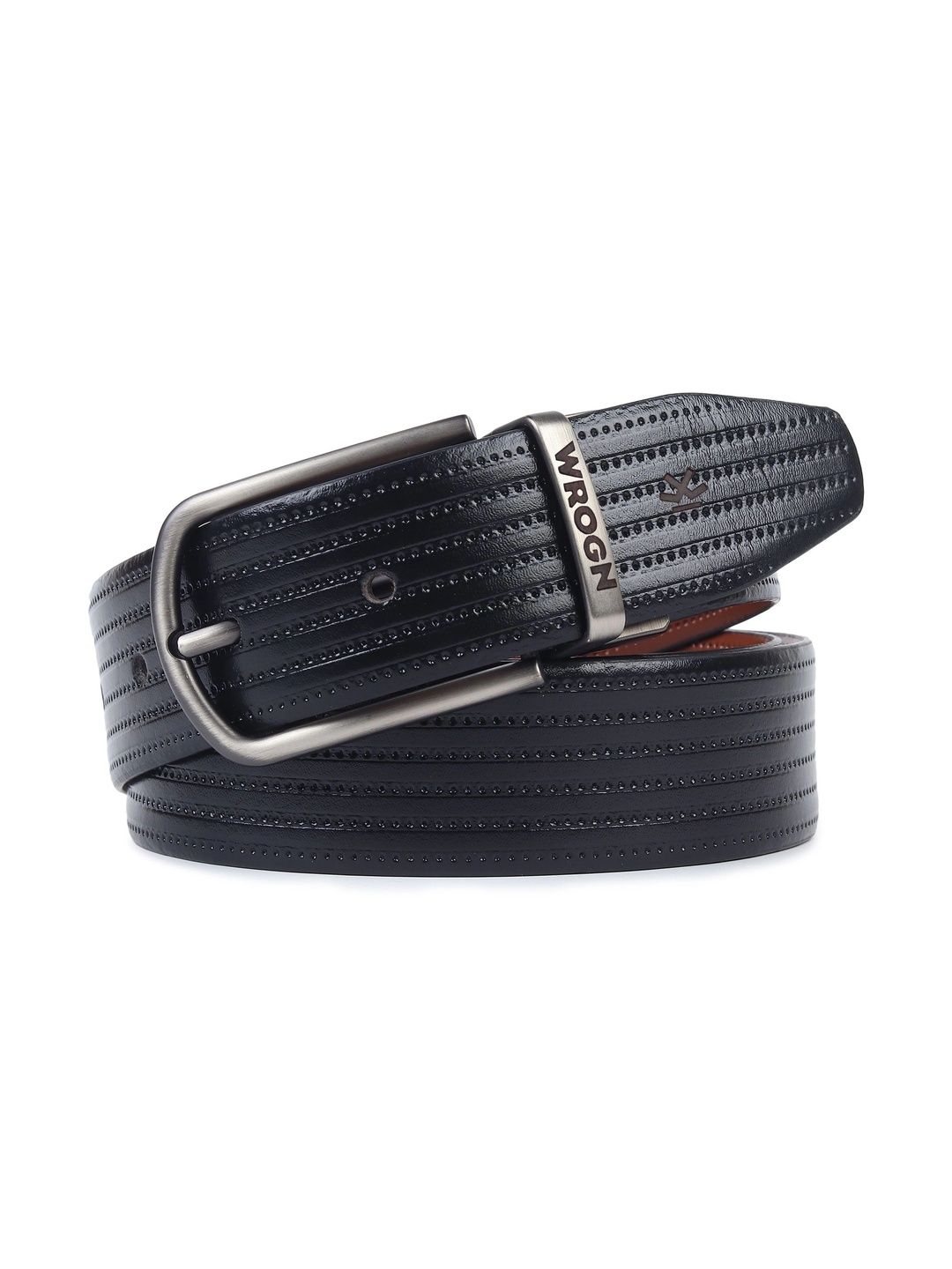 WROGN Men Textured Leather Reversible Belt-picture-17