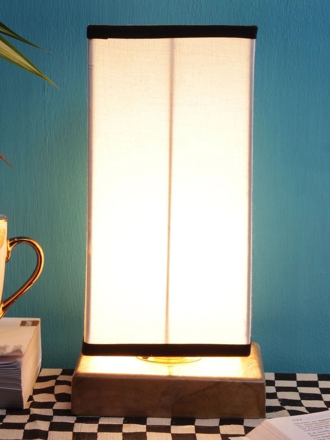 Myntra Elegant Homes White Wood Traditional Rectangle Table Lamp-picture-31