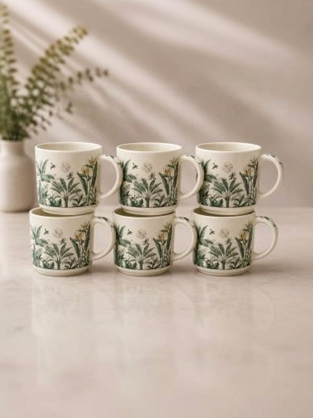 THE COVE TALES Multicoloured Natural Elements Printed Ceramic Glossy Mugs Set of Cups and Mugs-picture-34