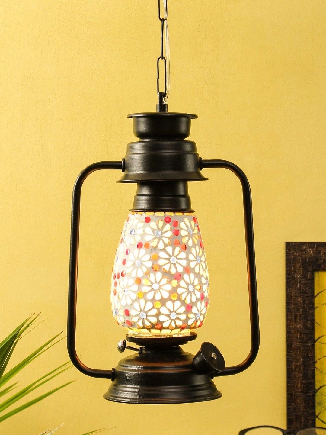 Myntra Elegant Homes Multicoloured Printed Traditional Ceiling Lamp-image-48
