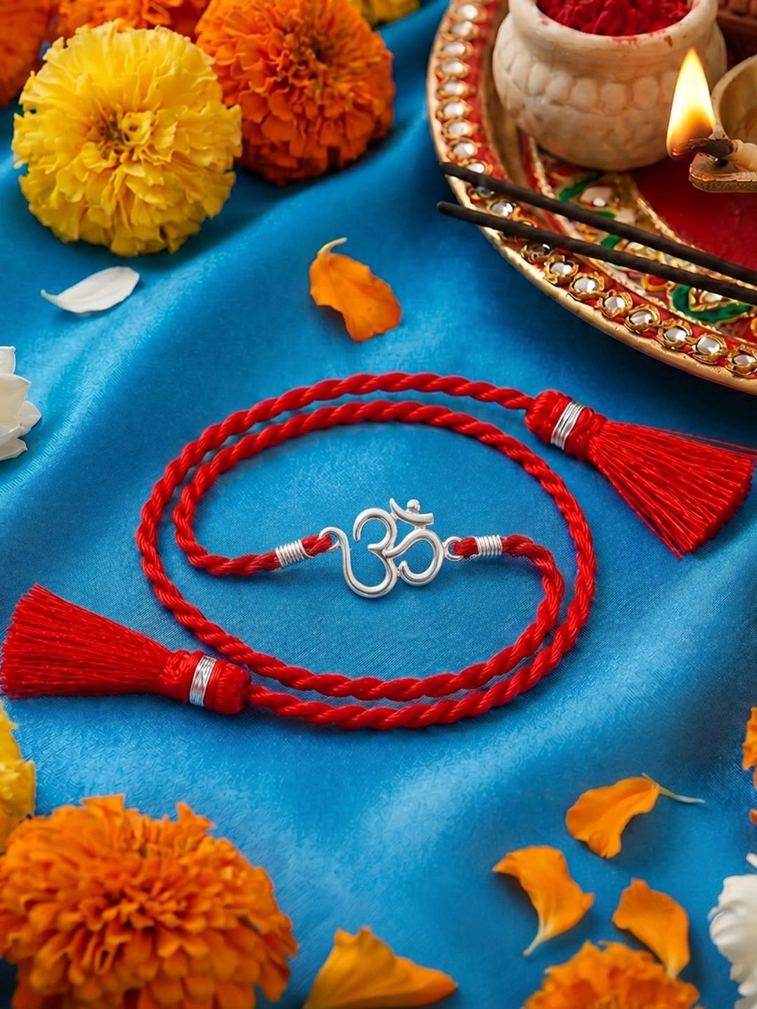 Zavya Men 925 Sterling Silver Om Rakhi-picture-26
