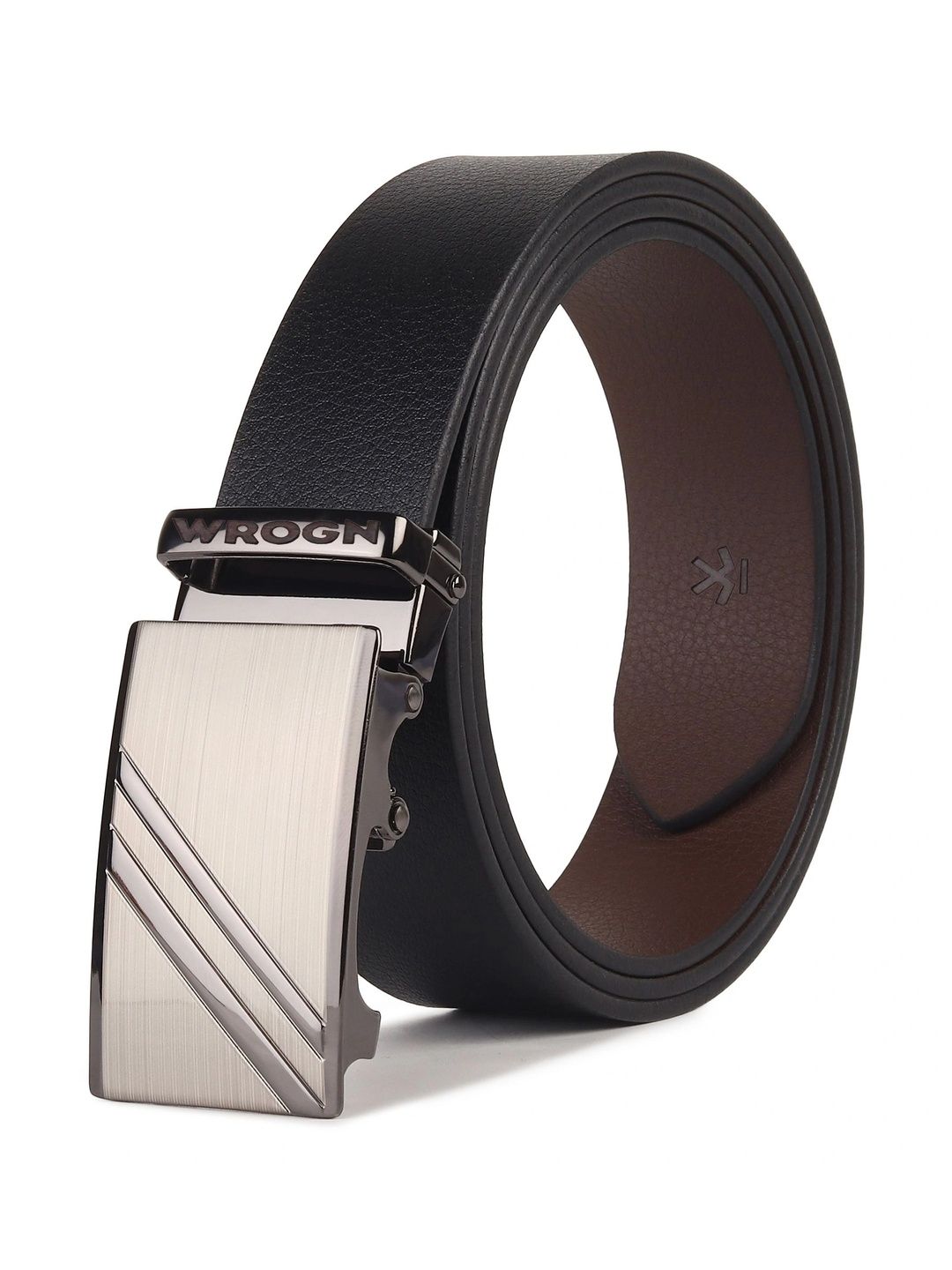 WROGN Men Textured Leather Reversible Formal Belt-picture-30