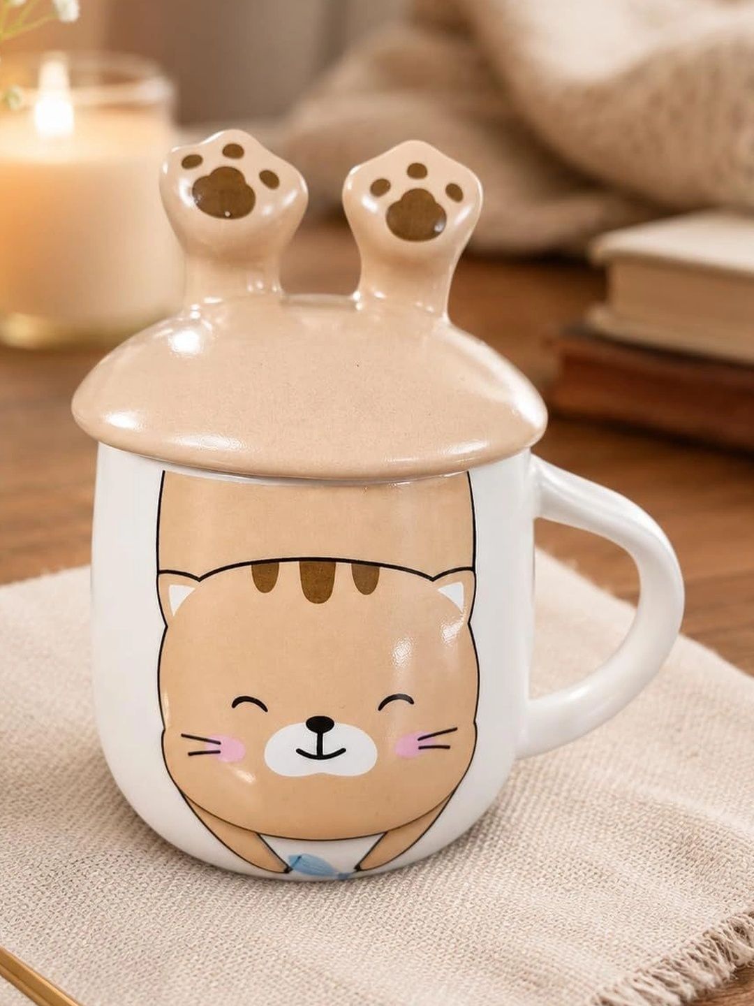 Eleven To Eleven Decor Brown Printed Ceramic Glossy Mugs Set of Cups and Mugs-image-8
