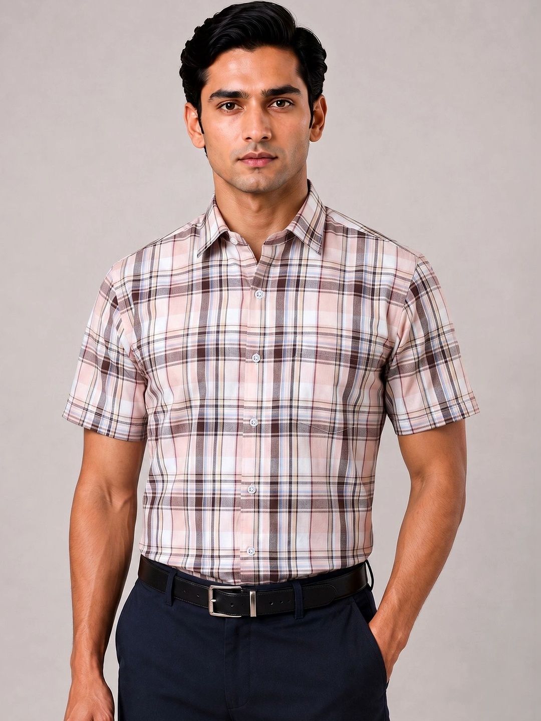 ACCOX Men Comfort Checked Casual Shirt-picture-47