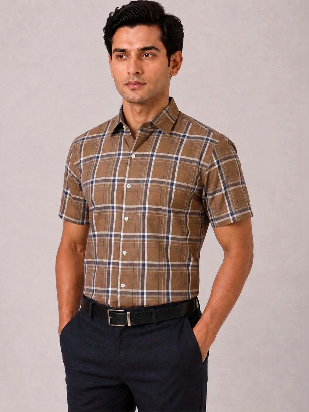 ACCOX Men Comfort Checked Casual Shirt-picture-19