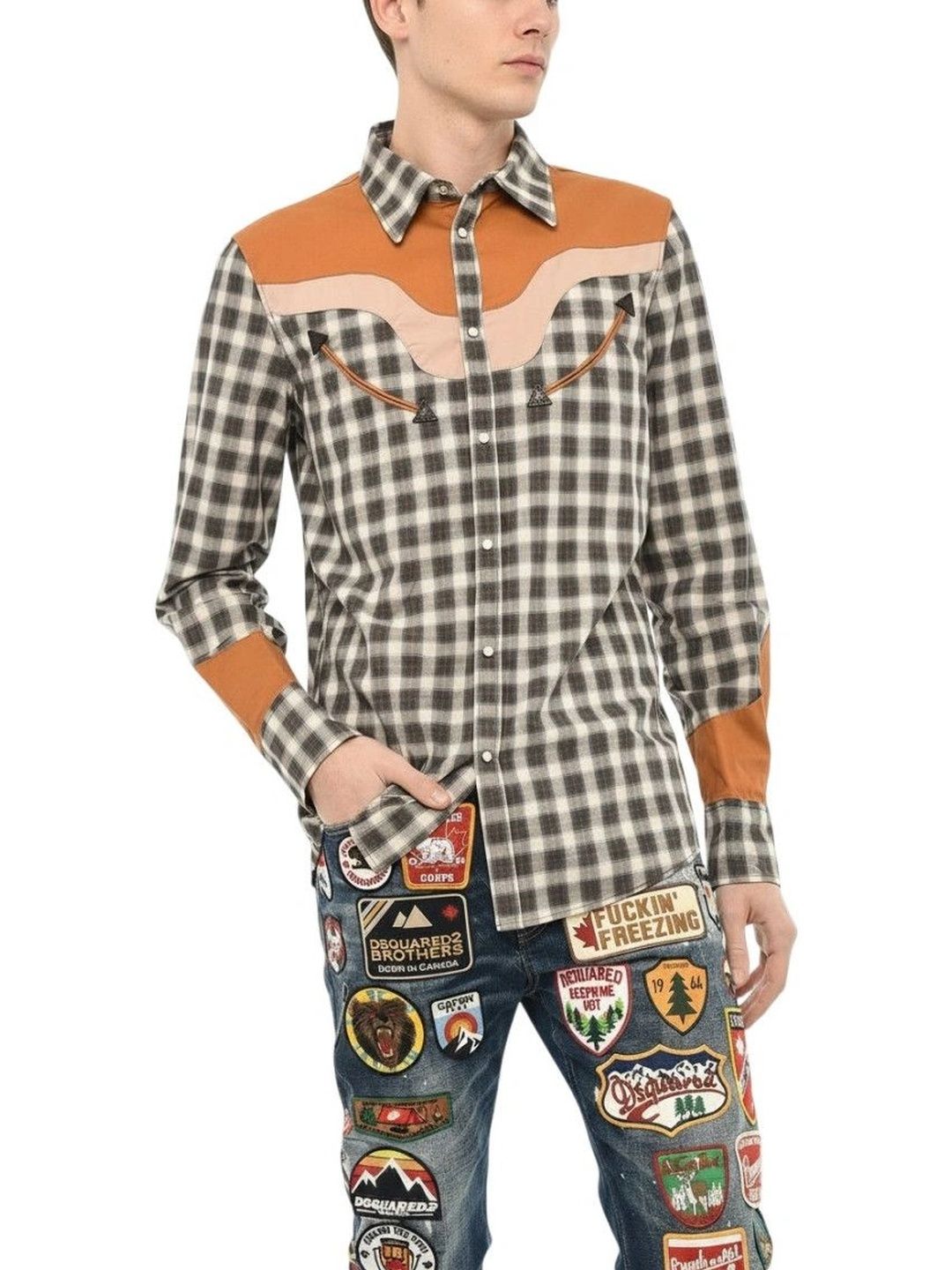 Dsquared2 Men Gingham Checks Checked Casual Shirt-picture-41