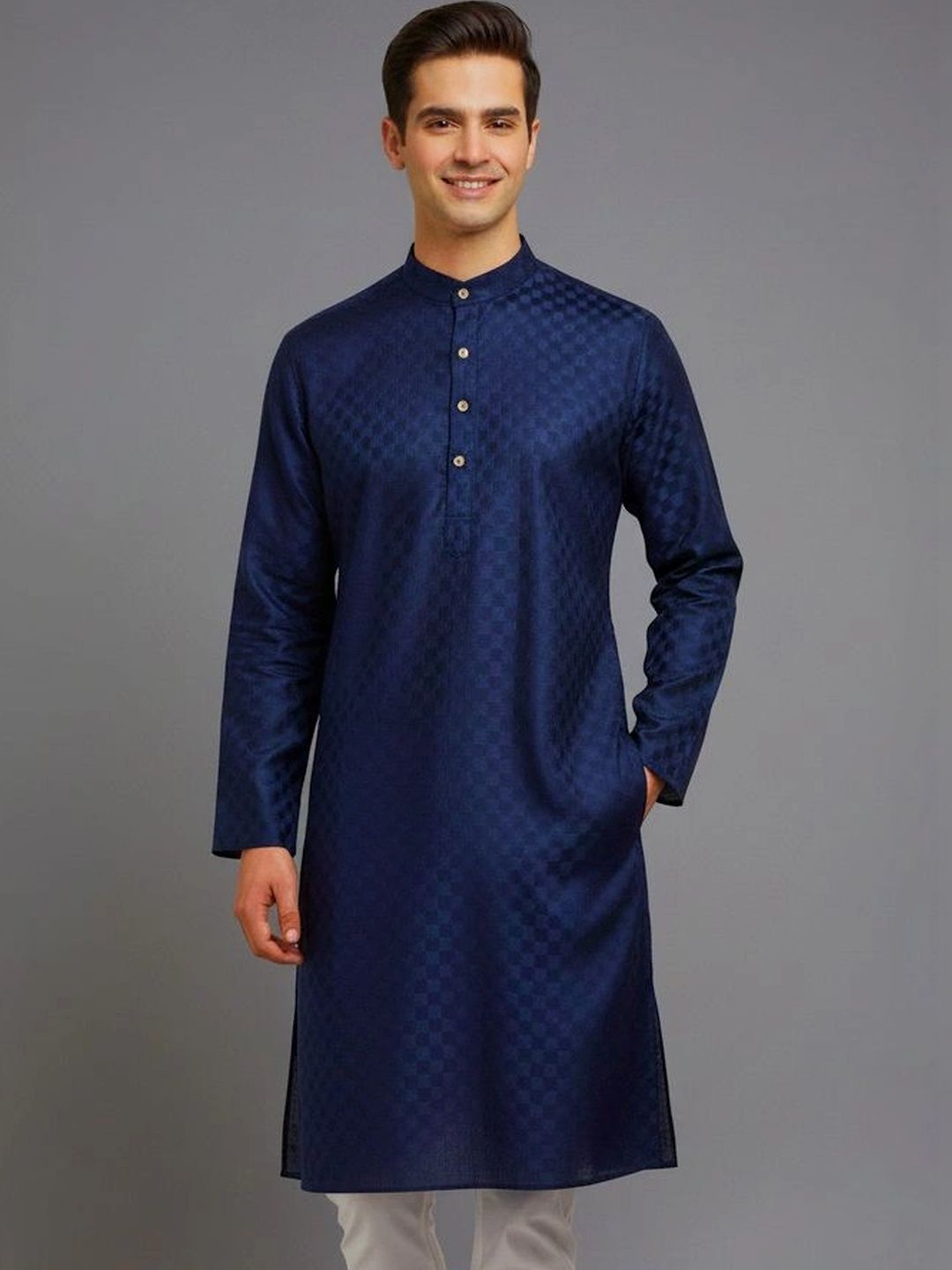 Tibra Collection Men Jacquard Kurta-picture-40