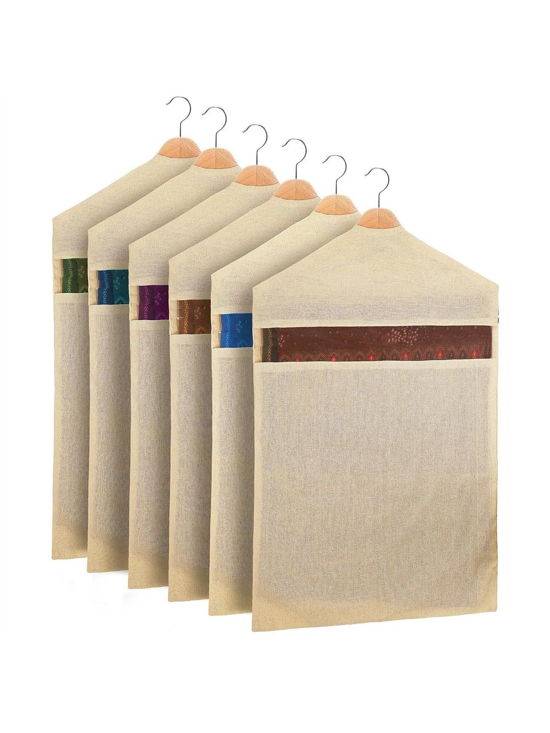 Galley way Cream-Coloured Set of 6 Super Strong Suit Organiser Organisers-image-44