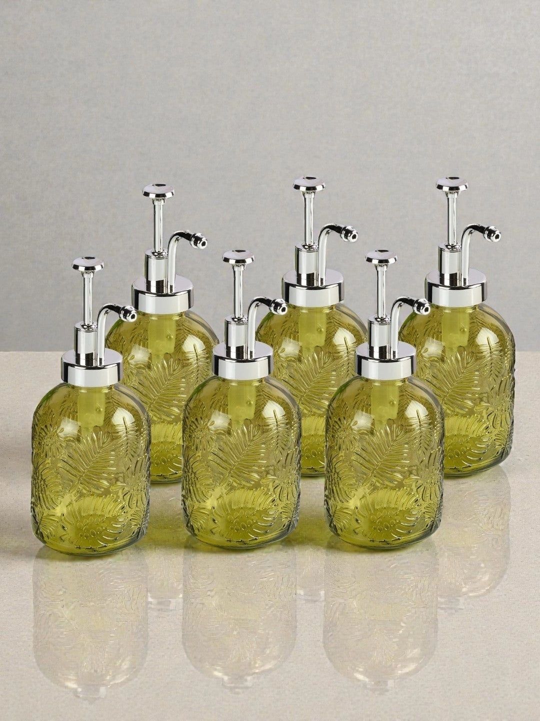 Kookee Green 6 piece Abstract Glass Soap Dispenser-picture-29