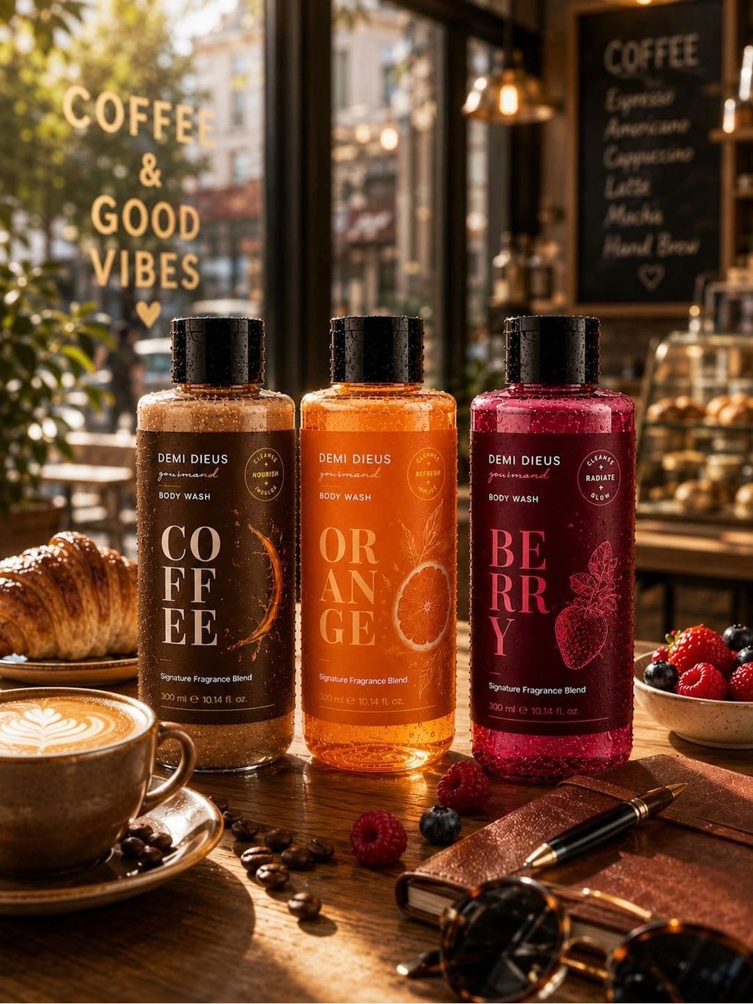 DEMI DIEUS Set Of 3 Orange, Coffee & Berry Body Wash - 300 ml Each-image-14
