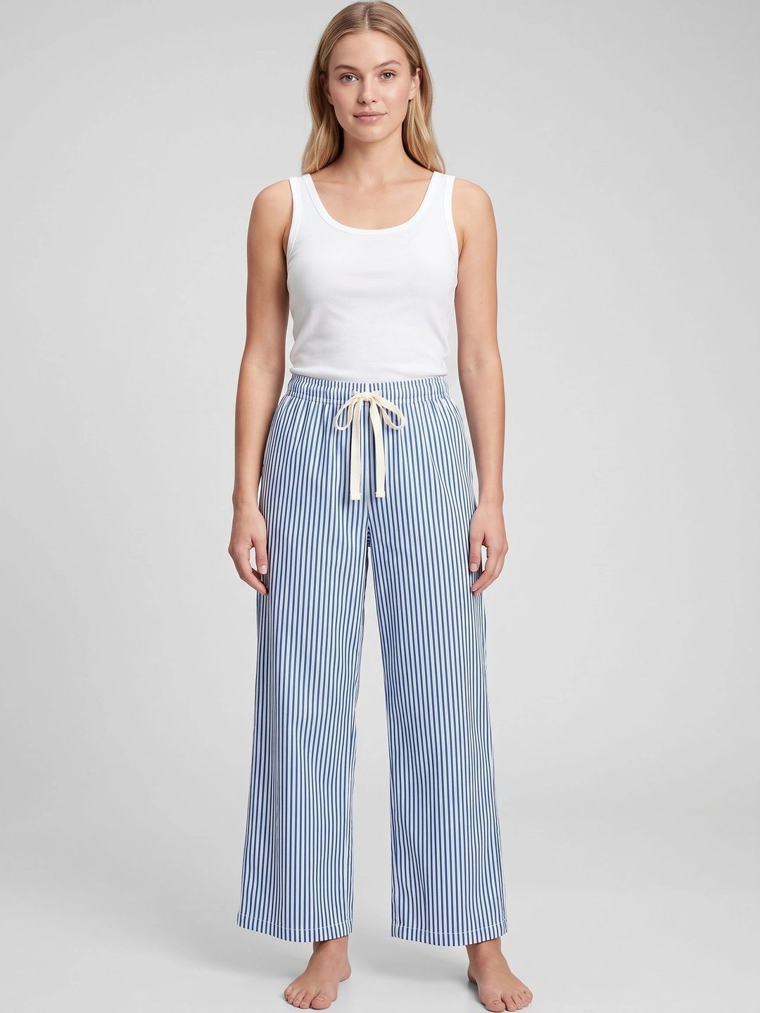 Neet Women Striped Relaxed Loose Fit Trousers-picture-55