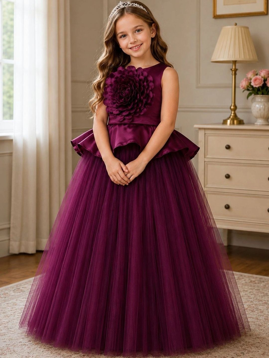 Dripteen Ruffled Net Maxi Dress-picture-11