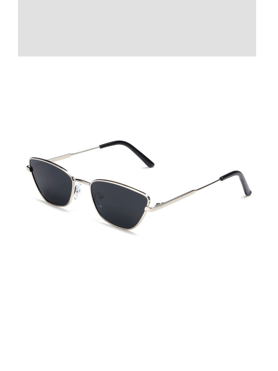 Dervin Unisex Black Lens & Silver-Toned Cateye Sunglasses with-image-30