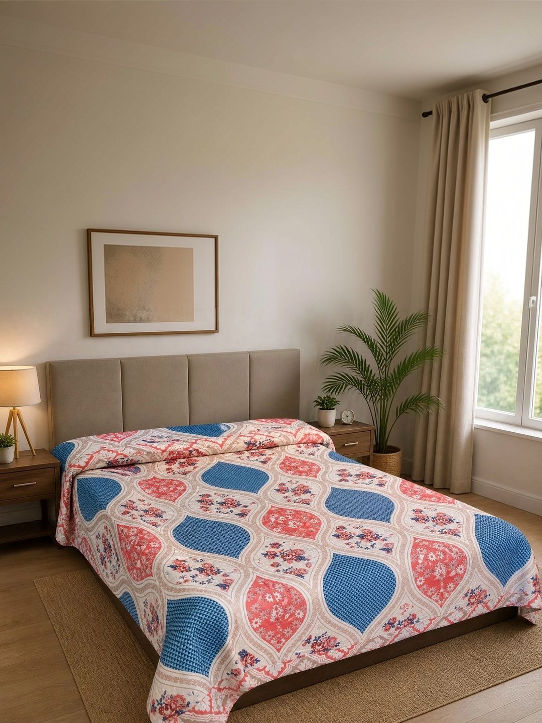 Supreme Home Collective Red & Beige Floral AC Room 300 GSM Blanket-picture-14