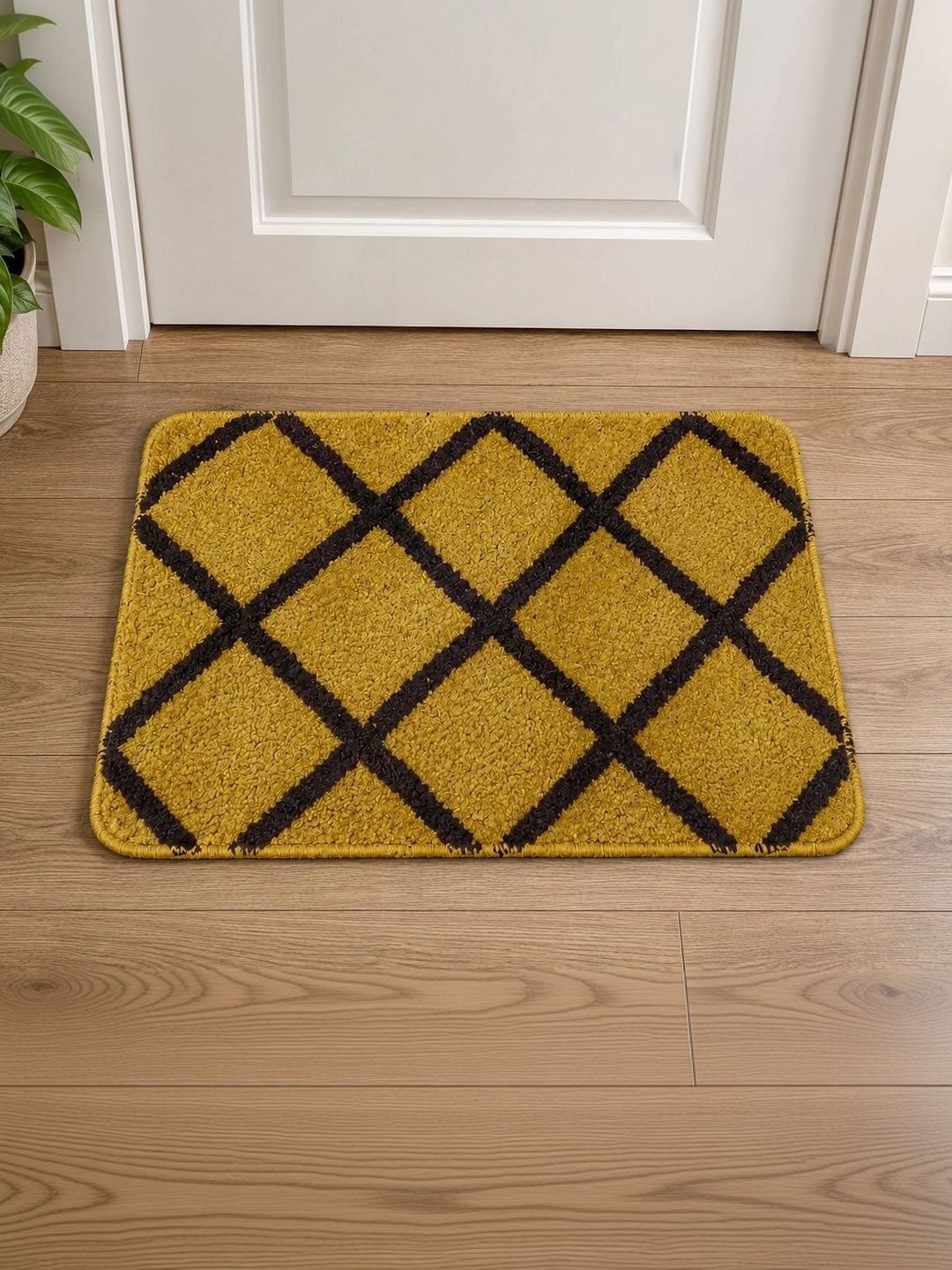 VIKCLIQUE Yellow & Brown Ultra Soft Absorbent Anti-Skid Doormats-image-31