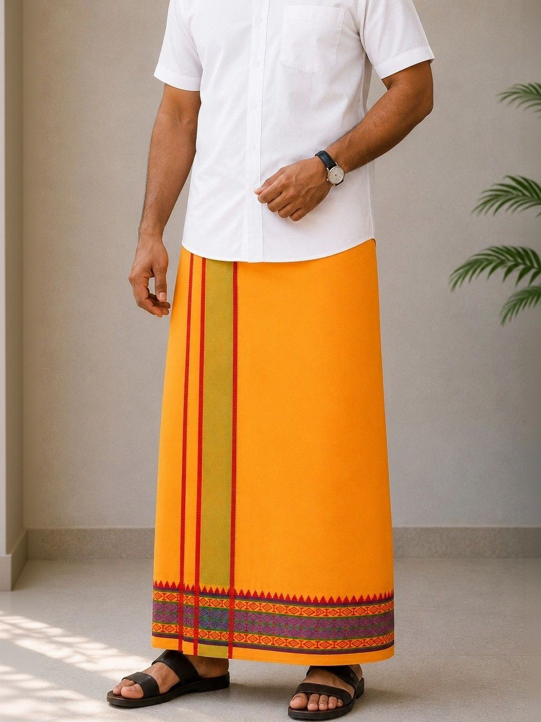 Sharan Elegance Men Striped Cotton Dhoti Dhotis-picture-29