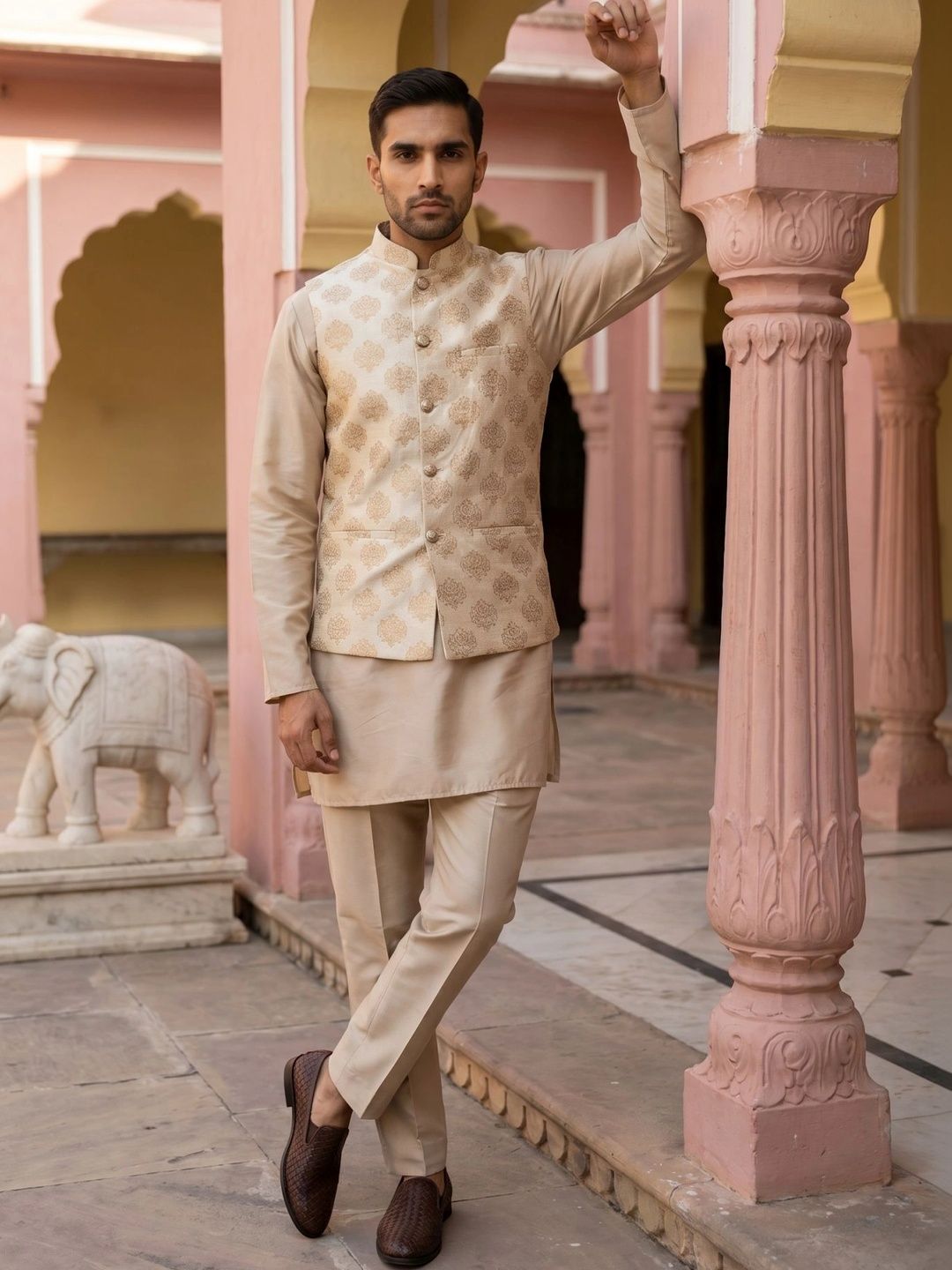 Jompers Men Regular Kurta with Trousers-picture-12