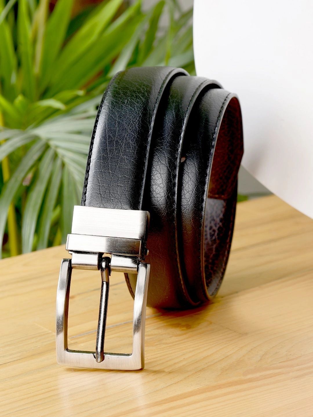 ZEVORA Men Textured Leather Reversible Belt-picture-11