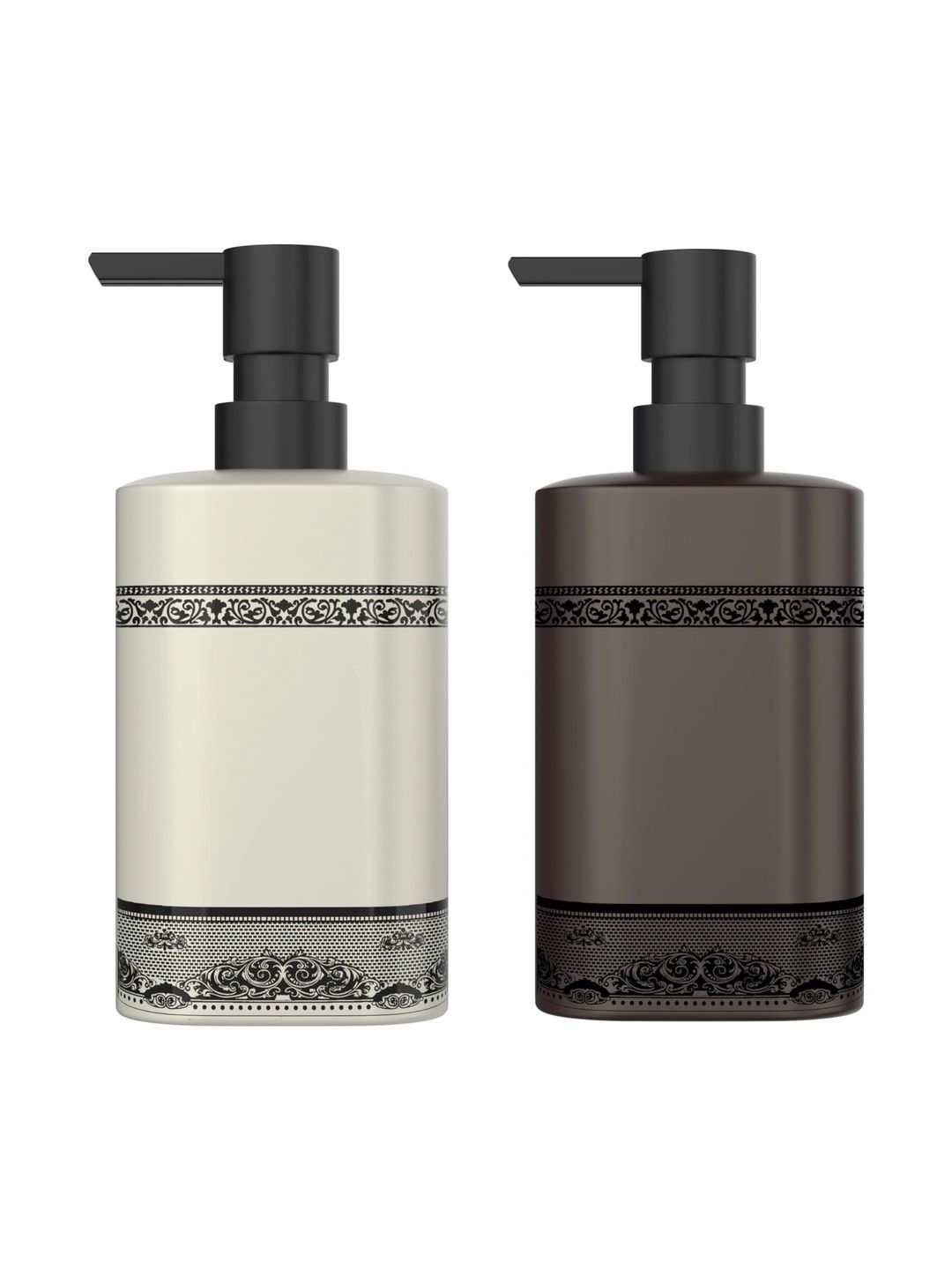 Rioware Multicoloured 2 piece Border Design Ceramic Soap Dispenser-image-46