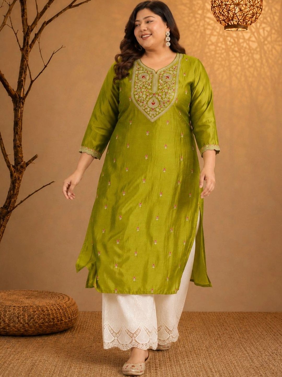 HOUSE OF SETHIA Women Embroidered Thread Work Kurta-picture-20