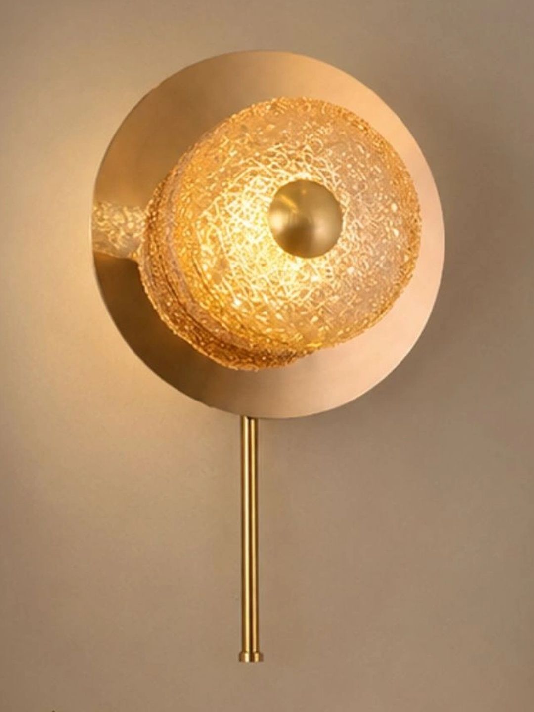 Stello Gold-Toned Textured Metal Contemporary Abstract Shaped Shaped Wall Lamp-image-38