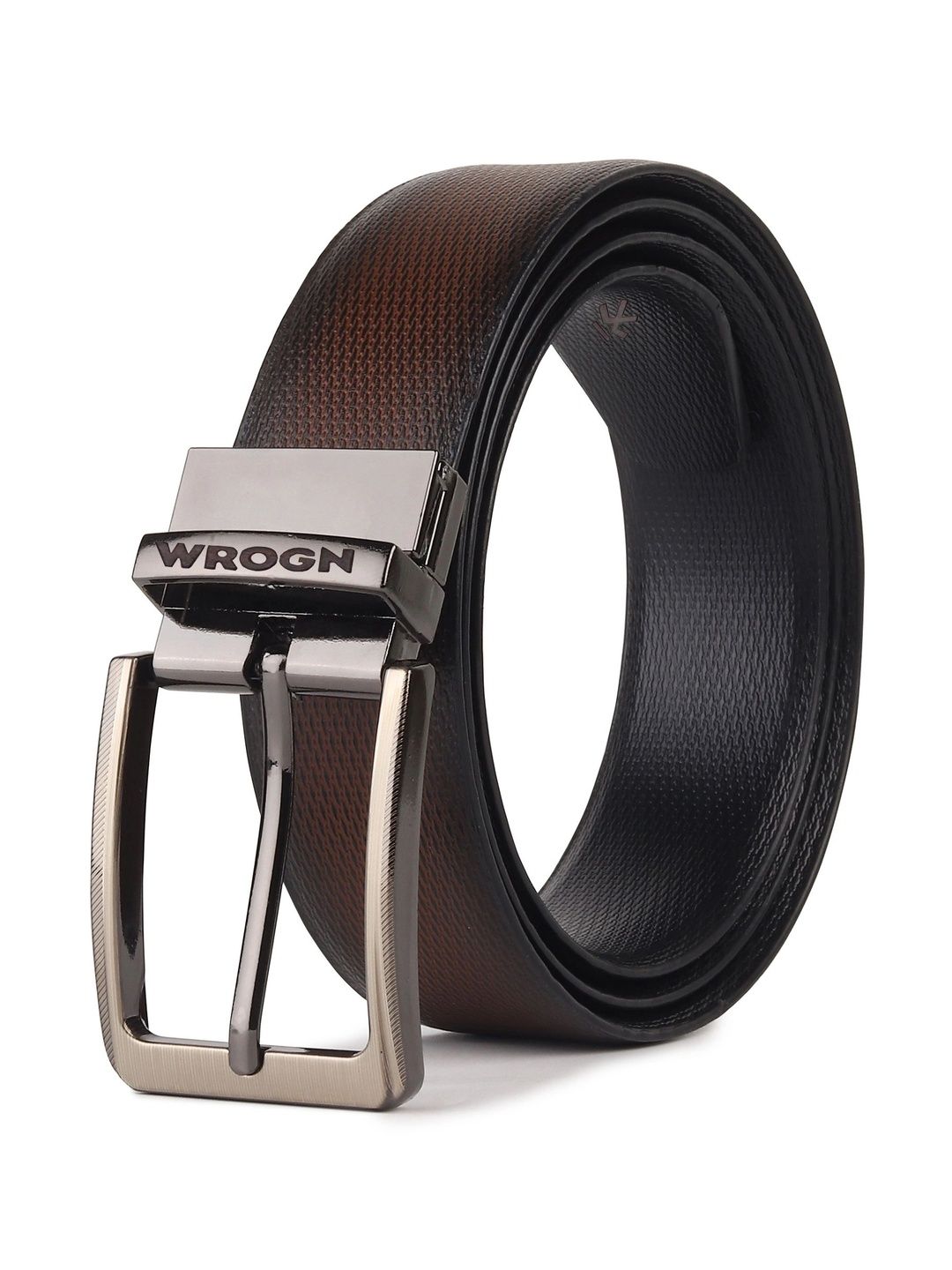 WROGN Men Textured Leather Reversible Formal Belt-picture-22