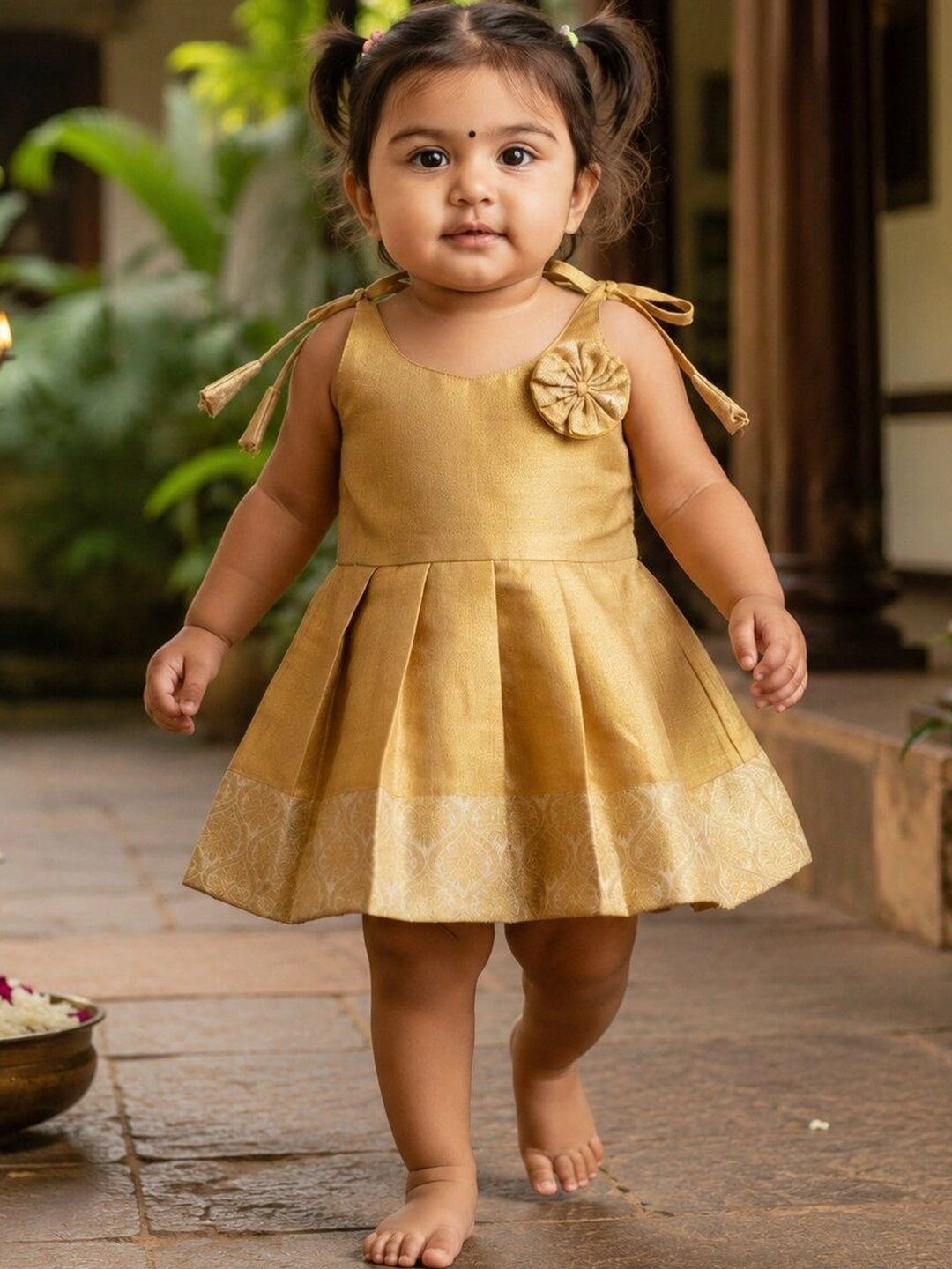 Sethukrishna Girls Printed Round Neck A-Line Ethnic Dresses-image-40