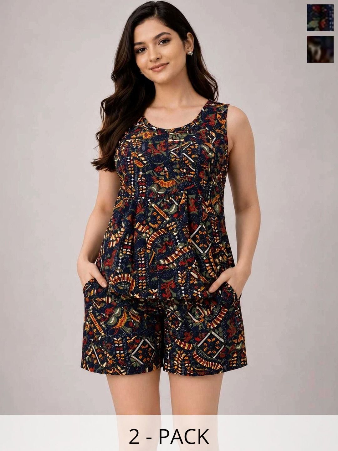 KASHMIRI QUEEN Women Printed Night suit-image-42