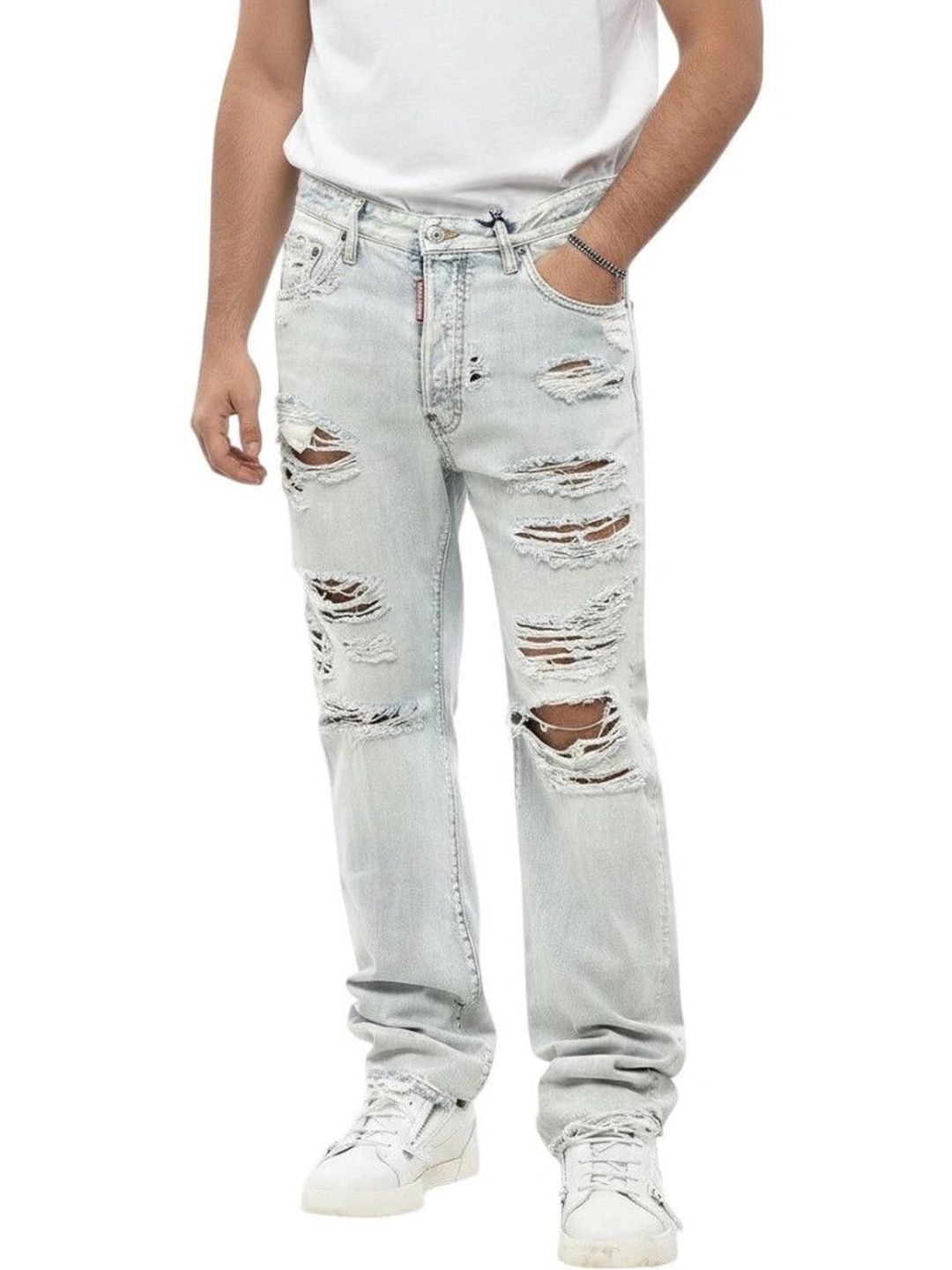 Dsquared2 Men Slim Fit Mid-Rise Highly Distressed Jeans-picture-23