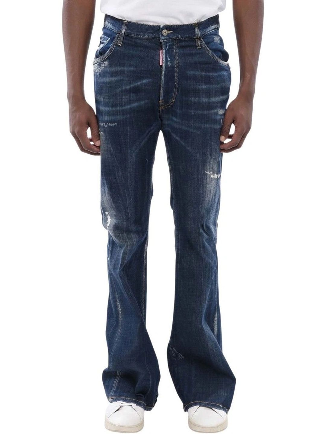 Dsquared2 Men Flared Mid-Rise Low Distress Jeans-picture-37