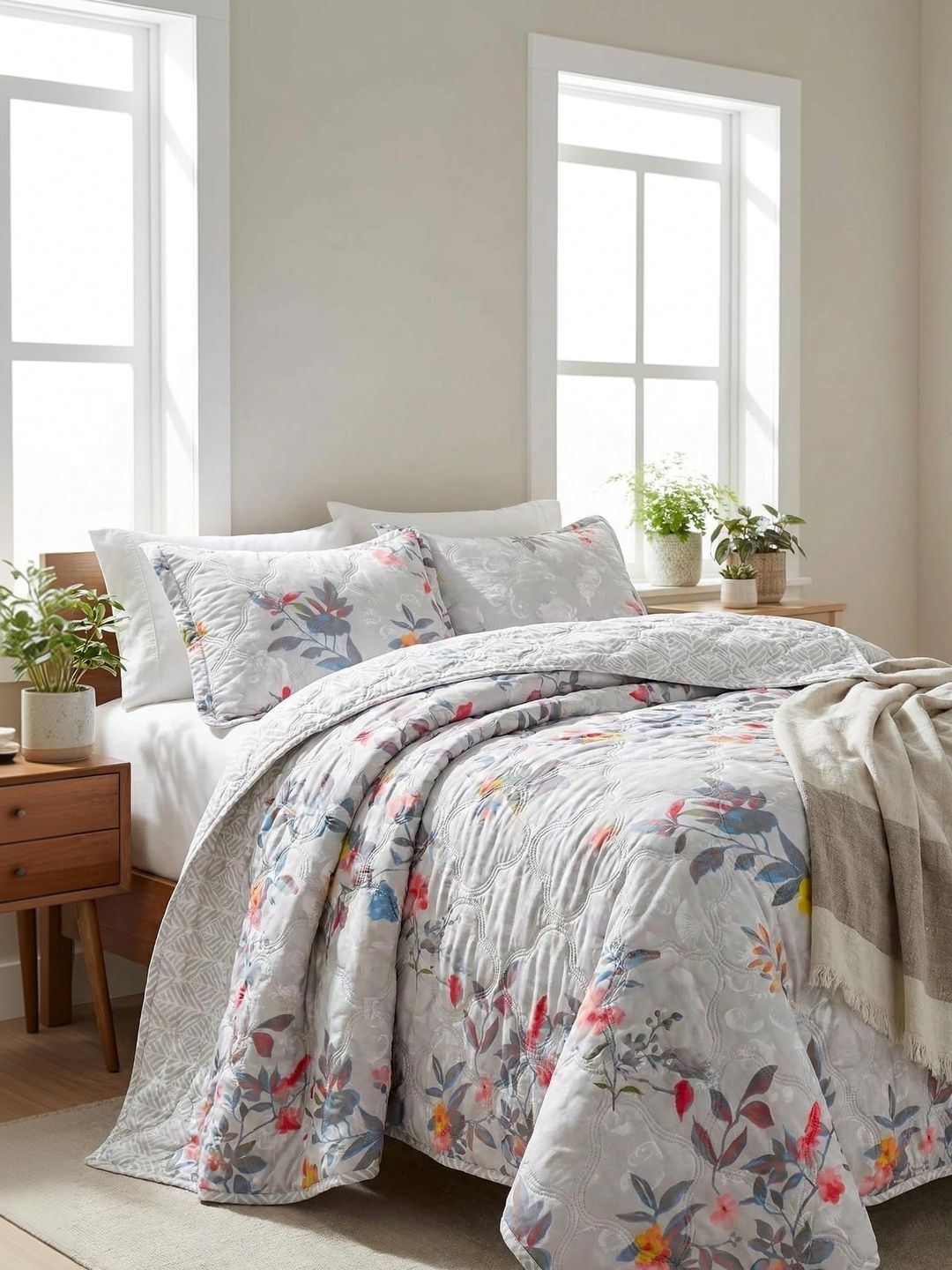 KIDS WONDERS Multicoloured Floral AC Room 210 GSM Quilt-image-23