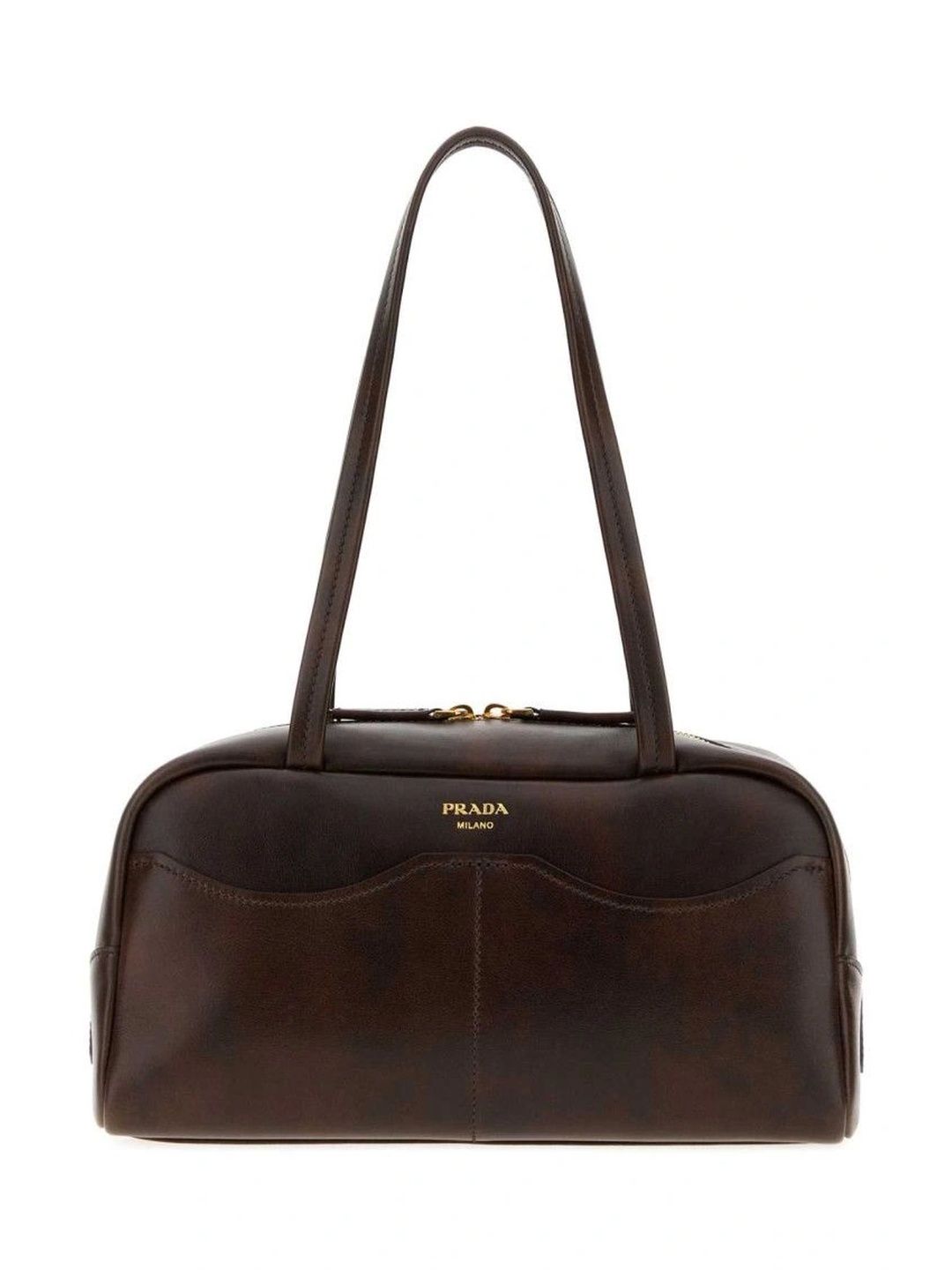 Prada Textured Leather Bowling Shoulder Bag-image-4