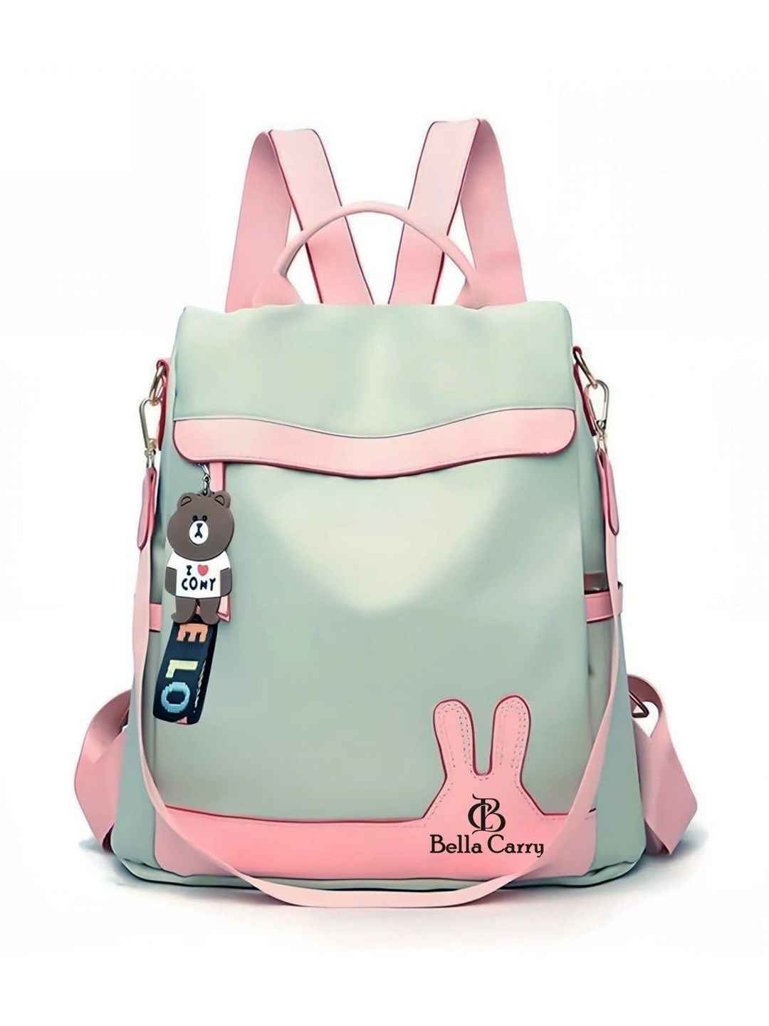 BELLA CARRY Women Brand Logo Contrast Detail Backpack-picture-47
