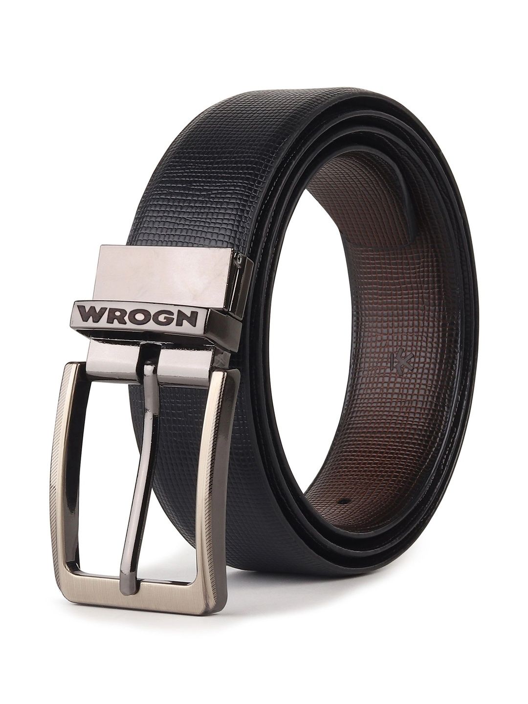 WROGN Men Textured Leather Reversible Formal Belt-picture-48