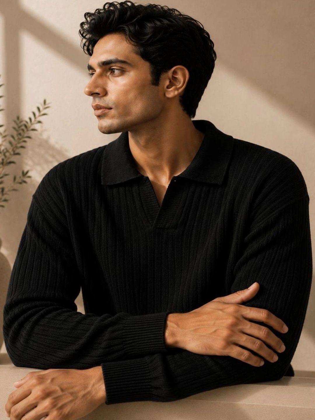 KARAMKAR Men Ribbed Woollen Pullover-picture-14