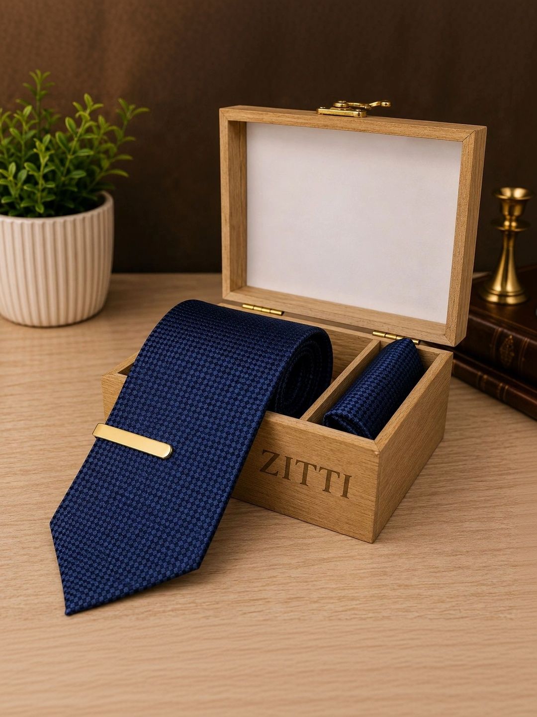 ZITTI Men Woven Design Broad Tie-picture-14