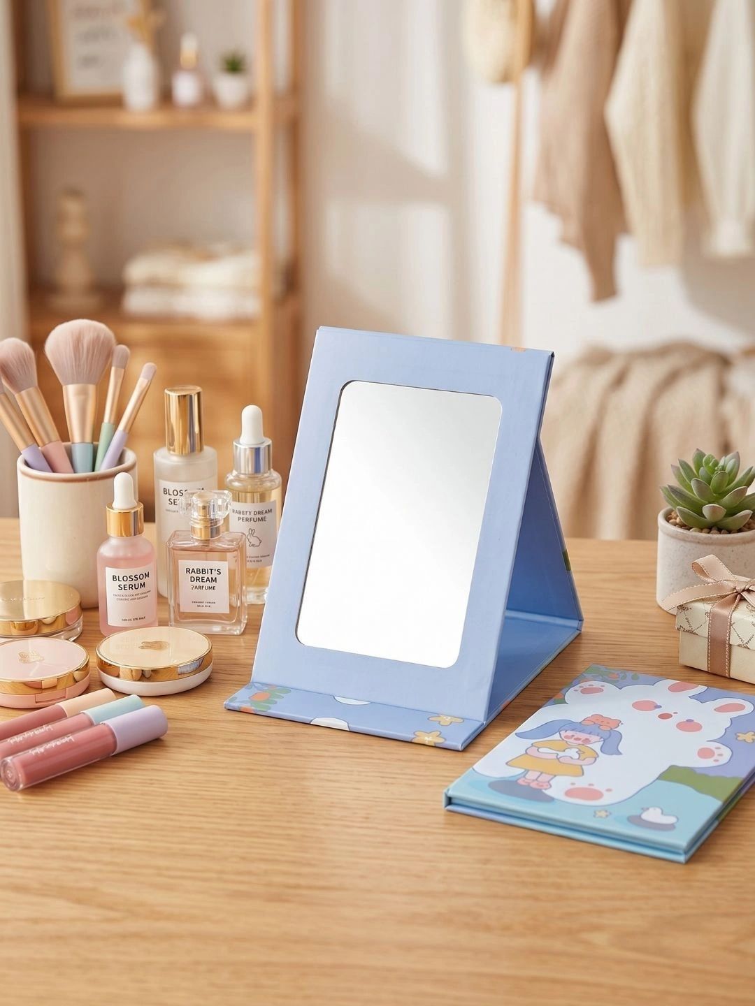 Myntra Elegant Homes Purple Plastic Makeup Table Top Mirror-picture-28