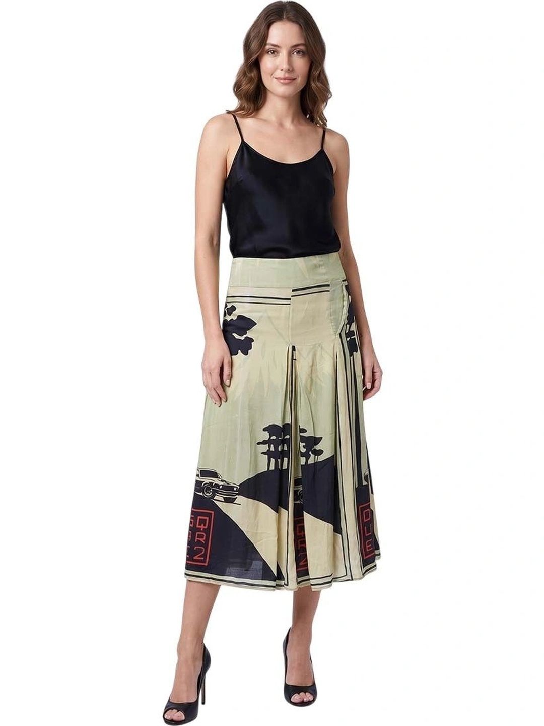 Dsquared2 Women Abstract Midi Flared Skirt-image-25