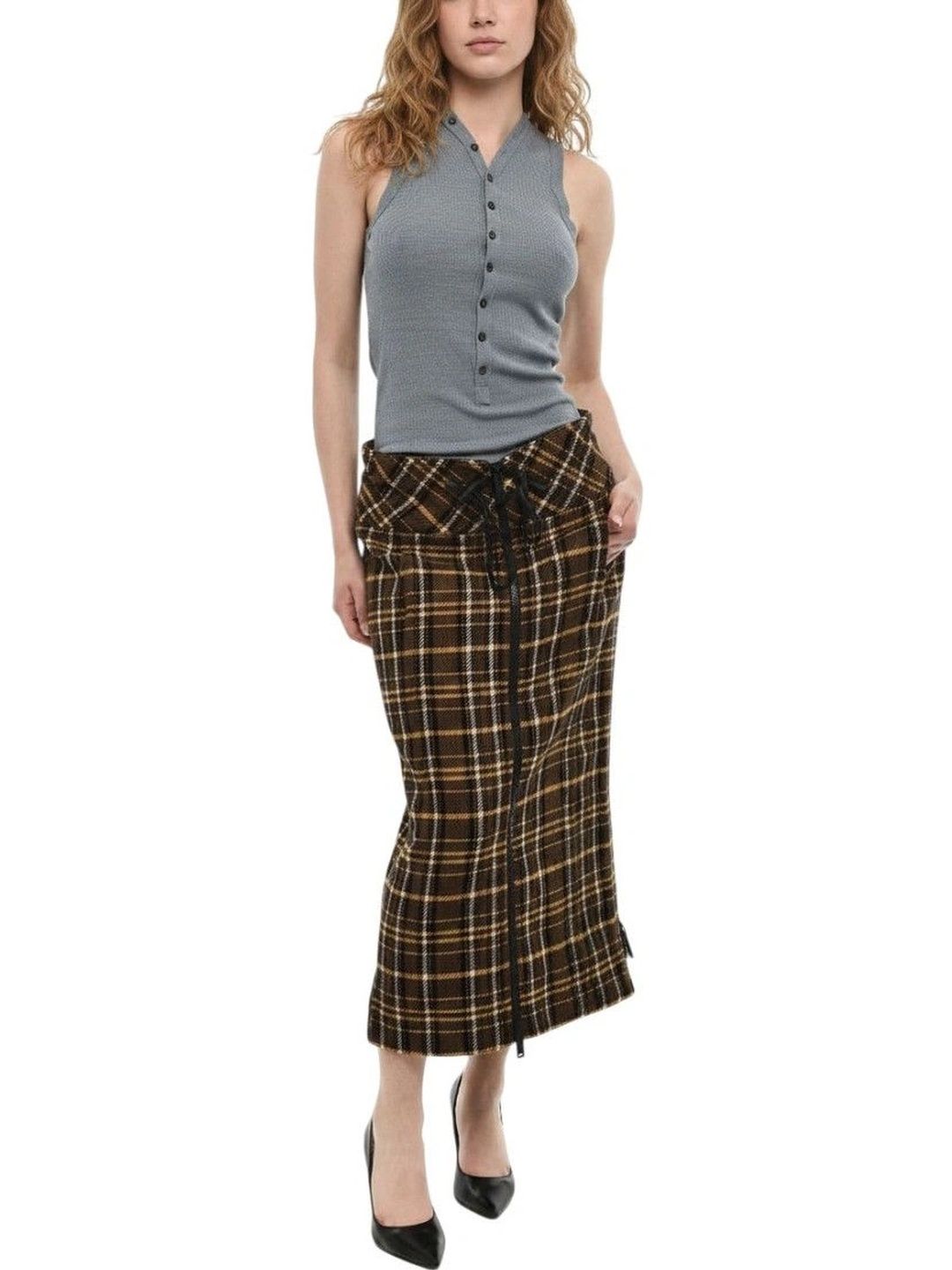 Dsquared2 Women Checked Midi Straight Skirt-picture-23