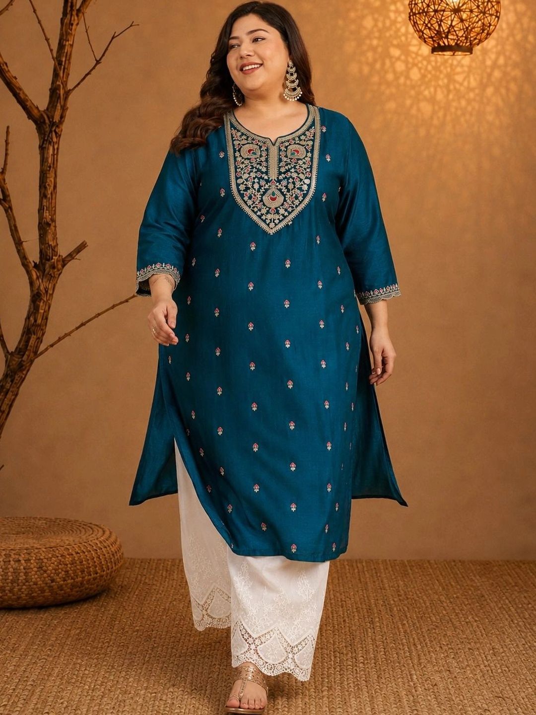 HOUSE OF SETHIA Women Embroidered Thread Work Kurta-picture-15