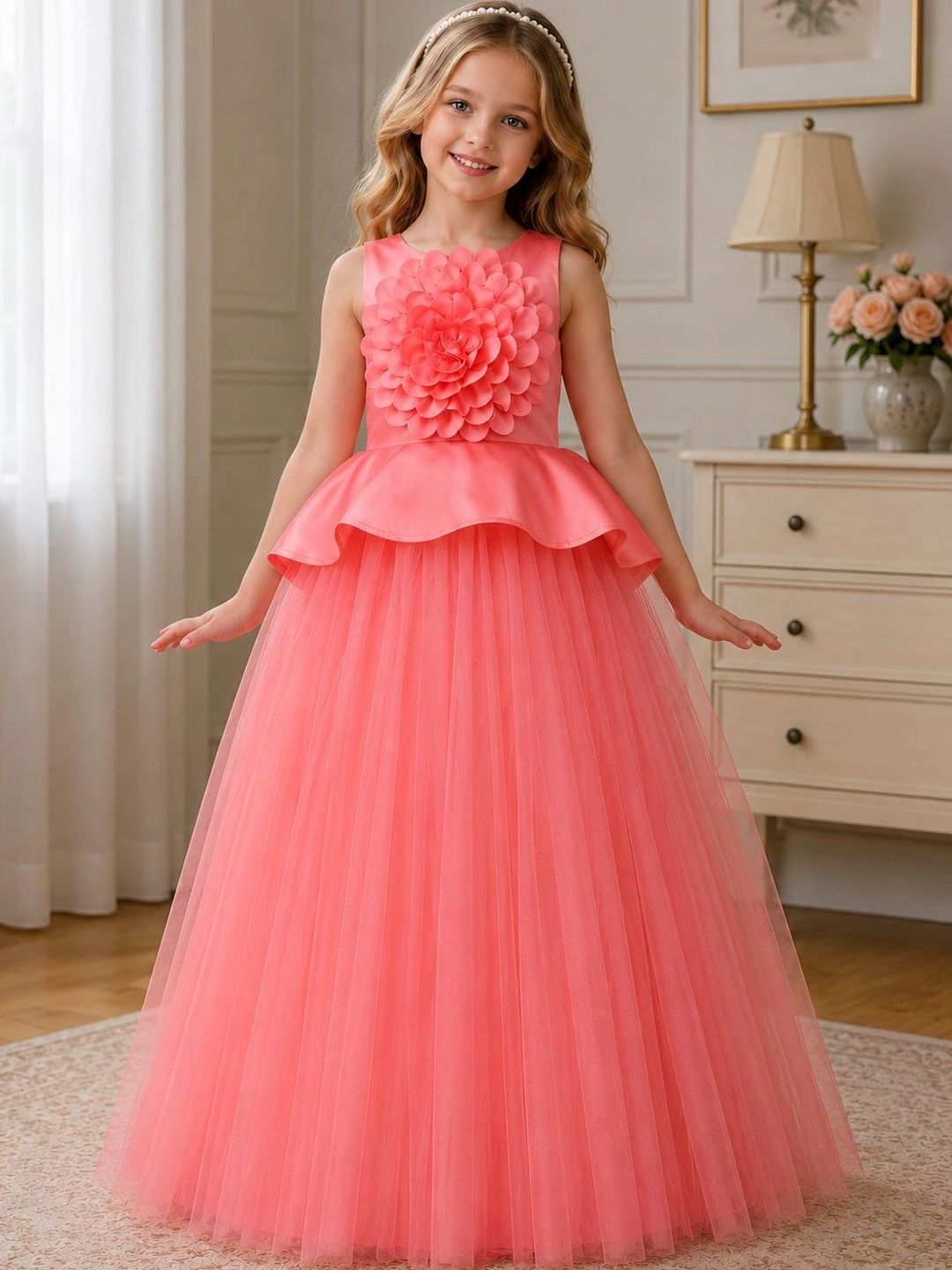 Dripteen Ruffled Net Maxi Dress-picture-12